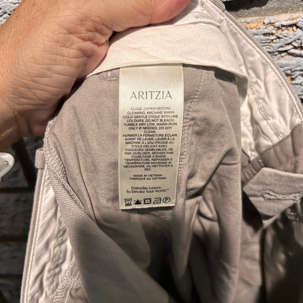 Aritzia Wilfred The Effortless Pant Beige Linen Blend Pleat Wide Leg Trousers 6 - Picture 3 of 8